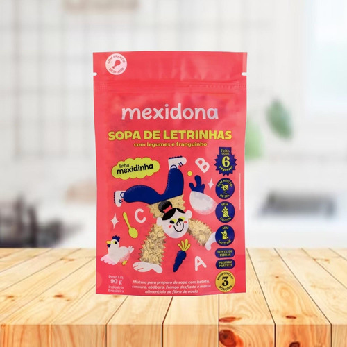 Kit 8und Sopa De Letrinhas Legumes E Frango Mexidinha 90g