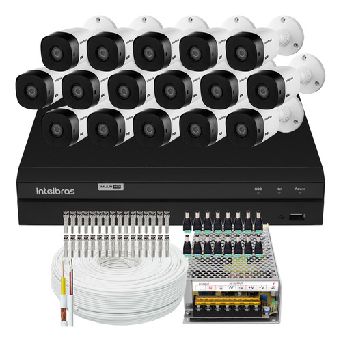 Kit 16 Cameras Seguranca Intelbras Vhl 1220 1080p 2mp S/ Hd
