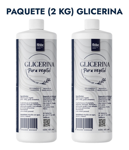 Imagen 2 de 5 de Glicerina Vegetal Pura Usp (grado Alimenticio) 2 Kg