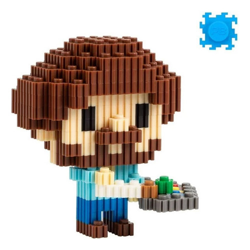 Pix Brix Bob Ross Pixel Art Puzzle Bricks 3d Pixel Figurine