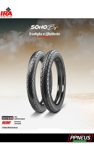 Par De Pneus Moto 275-17 47p Tt E 90 90-18 57p Tt Ira C/câm
