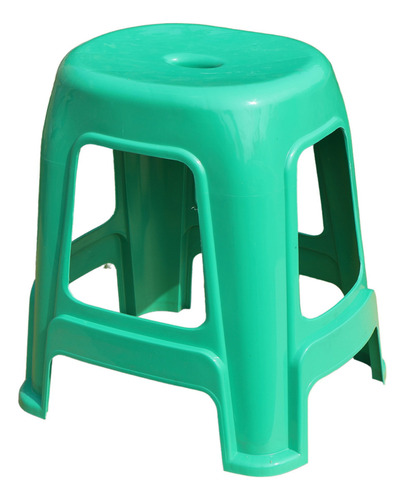 Banco Plástico Premium Multiusos Reforzado Uso Rudo Negocio Color Verde Claro Lisa