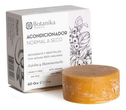 Acondicionador Solido Vegano Botanika Normal A Seco 60gr