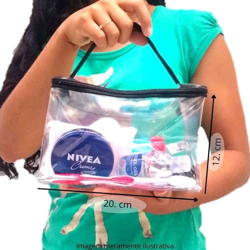 Imagem 1 de 4 de Necessaire De Viagem Transparente Shampoo Envio 24hs