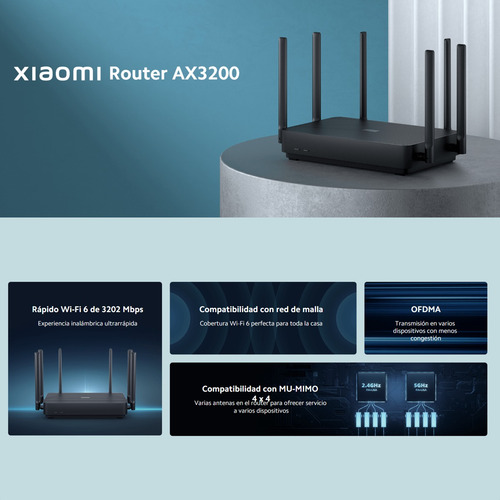 Xiaomi Router Ax3200, Gigabit Wifi 6 Mesh Dual Band 3200mbps
