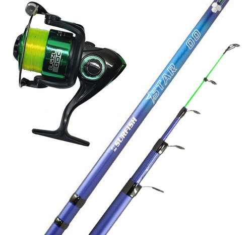 Combo Pejerrey Surfish Caña Star 4mt + Reel Guazu 2000 Tanza