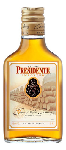 Brandy Presidente Clásico 200ml - Licor Premium