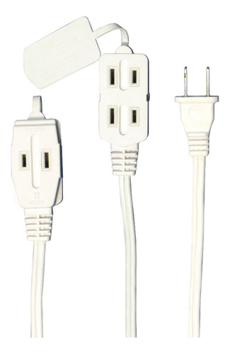 3-outlet White Interior Extension Cord Color Blanco Ada...
