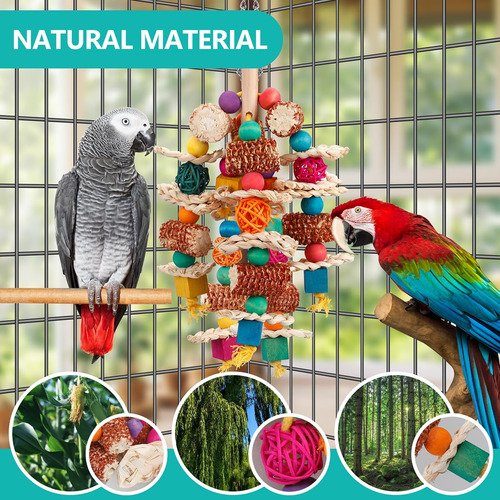 Juguetes Pájaros Guacamayos Loros Mazorca Maíz Natural Media