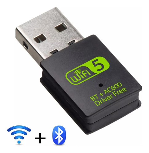 Adaptador Inalámbrico Wifi Usb 600mbps 2.4g/5g Bluetooth 5.0