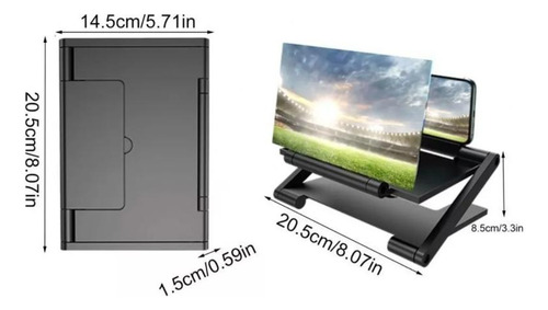 Amplificador De Pantalla 3d Hd Soporte Plegable 2 Niveles