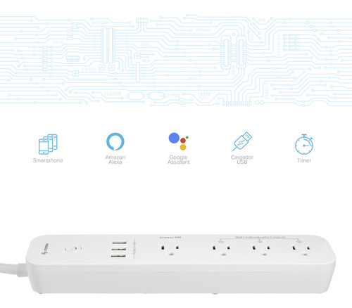 Barra Multicontactos Wifi 4 Salidas 3 Puertos Usb Steren