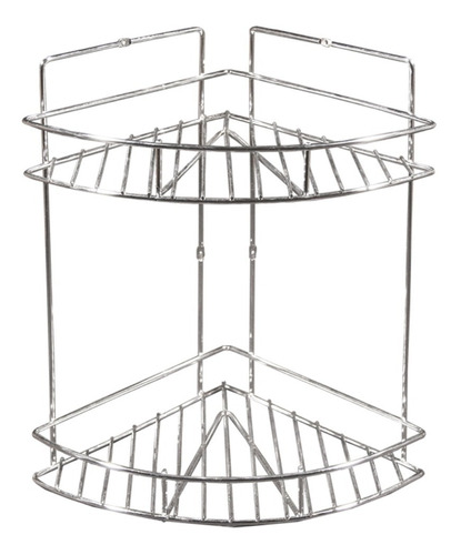 Organizador Esquinero 2 Estantes Cromado Grande Baño Ducha
