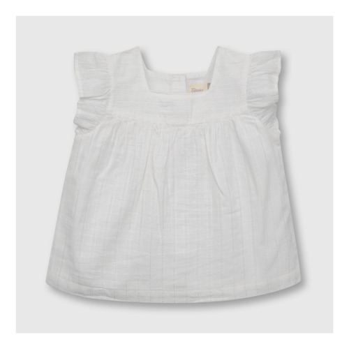 Blusa De Niña Romantica Blanco (3 Meses A 3 Años)