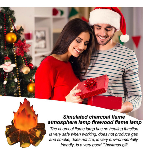 Leños De Chimenea Falsos Con Luces Leña Electrónica Sin Llam