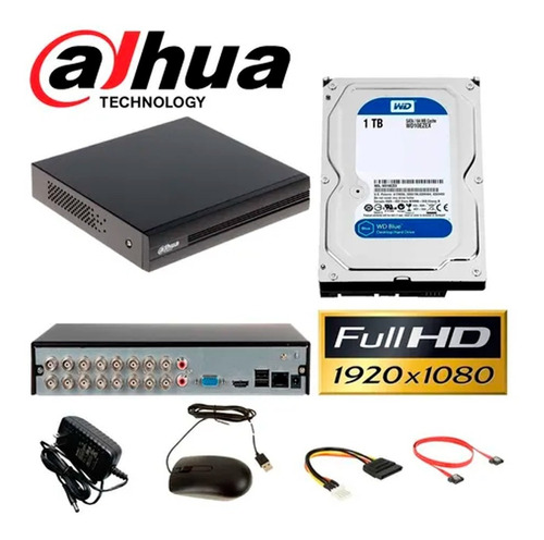 Dvr 16 Canales Dahua 2 Megapixel 1080p Con Disco 1tb