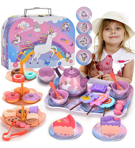 Set De Fiesta De Té De Unicornio Gifts, Juego De Té For Pri