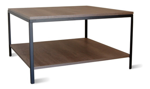 Mesa Ratona Industrial 85x85 Estante Tapa Colo Madera Hierro