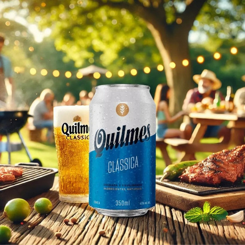 Kit 4 Cerveja Argentina Quilmes Clássica 350ml+caneca 570ml