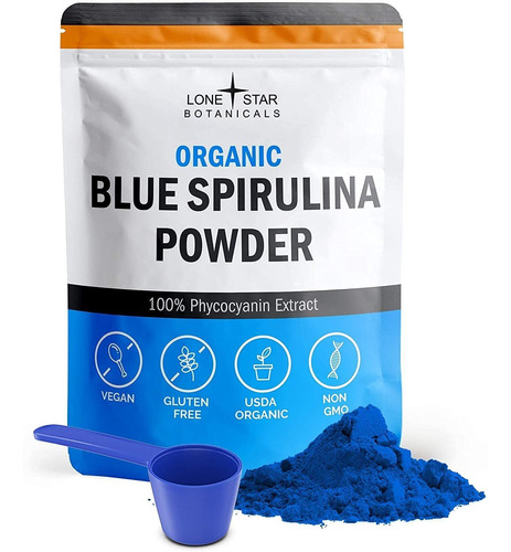 Polvo De Espirulina Azul Orgnica, Superalimento 100% Puro De