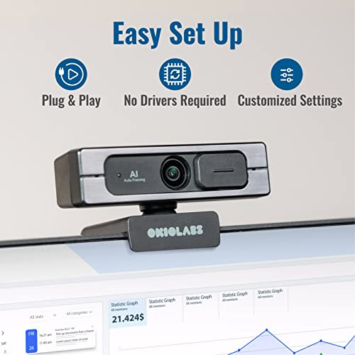 Cámara Web Okiolabs A10 Hd 4k Con Encuadre Automático Ai Par