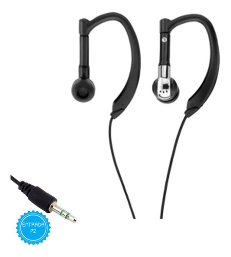 Fone De Ouvido Earhook Sport P2 Preto Multilaser