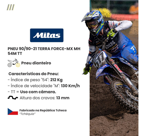 Pneu Dianteiro Mitas 90/90-21 Terraforce-mx Mh