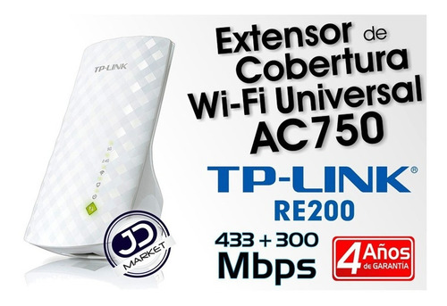 Imagen 2 de 9 de Extensor De Rango Wifi Banda Dual Ac 750mbps, Tp-link Re200