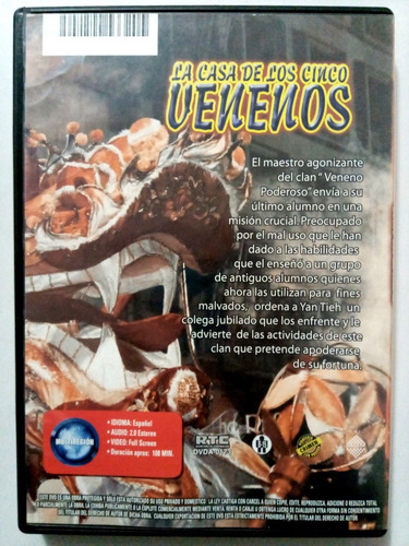 La Casa De Los Cinco Venenos Dvd Lo Mejor Del Cine Asiático (Usado)