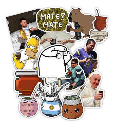 Stickers Mate Termo 25 Unidades 4x4 Cm Pvc Plastificados