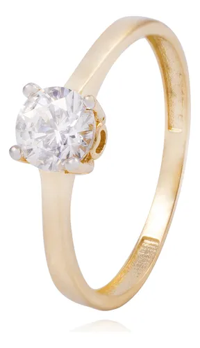 comprar Anillo Compromiso De Oro 18kt Solitario 5mm Amarillo 13