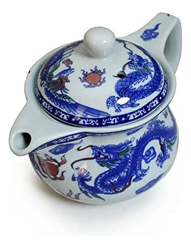 Tetera Yxhupot 17oz Porcelana Azul China Infusor Acero Inoxi