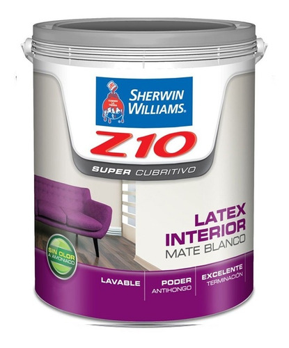 Pintura Latex Z10 Blanco Interior Sherwin Will 1 Lt - Mafer