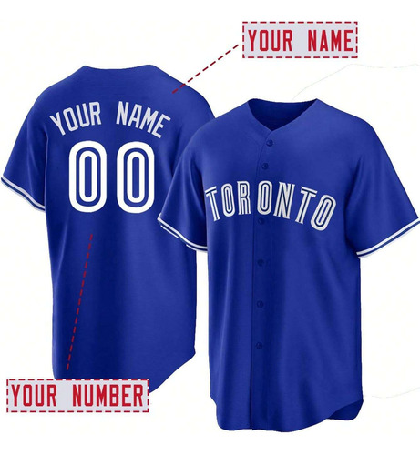 Camiseta De Béisbol Personalizada Toronto Azul Impresa En 3d