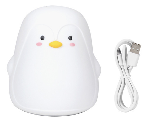 Luz Nocturna Led De Silicona Colorida Con Forma De Pingüino