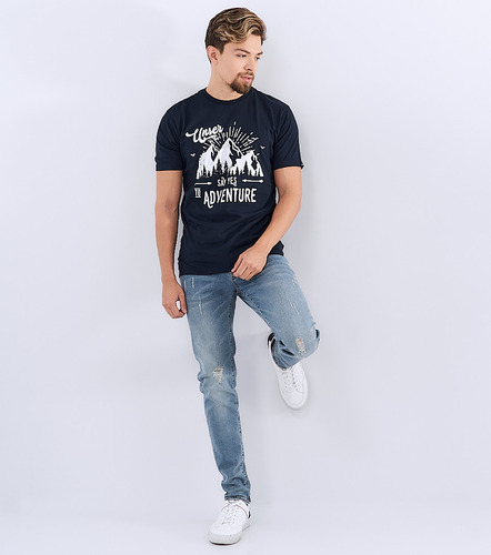 Camiseta Slim Para Cesar Hombre Con Estampado Unser