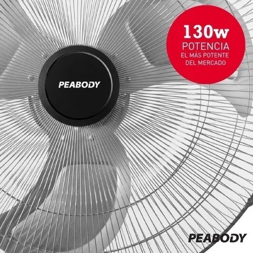 Ventilador De Pie Peabody 130 W Metal 20 Pulgadas 3 Vel