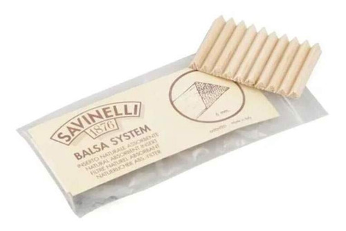 Imagem 1 de 3 de Filtro Para Cachimbo Savinelli De Balsa 6mm Pacote Com 20