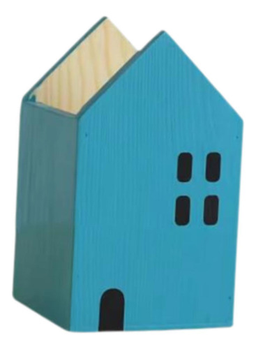 Porta-lápis Para Mesa, Lindo Porta-lápis De Madeira, Azul