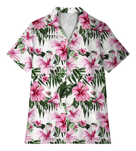 Camisas Hawaianas F Para Mujer, Camisa Casual Con Botones Pa
