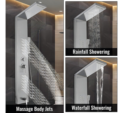 Regadera Torre Ducha Rociador Pared Hogar Hoteles Spas Msi