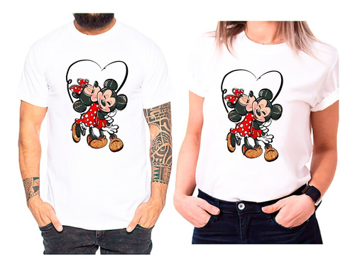 Poleras Duo Pareja Día De Los Enamorados Minnie Y Mickey 001
