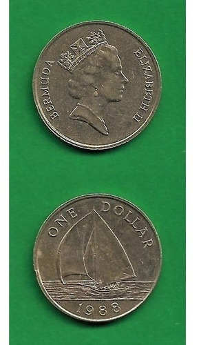Grr-moneda Islas Bermuda 1 Dollar 1988 - Reina Elizabeth I I