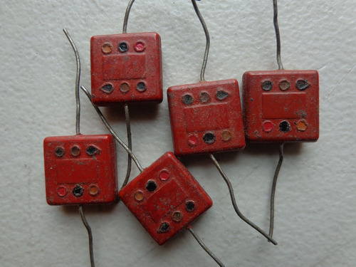  5pcs Vintage El Menco Silver Mica  Capacitor Uuv