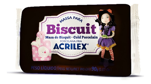 Massa Para Biscuit Preto Acrilex Porcelana Fria 90g