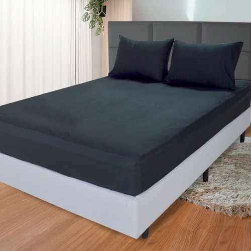 Jogo De Cama Lençol Queen Antialergico 3 Peças 158x198x30cm - BF Colchões