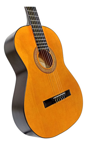 Guitarra Clásica Española M09 Marron Mate Tapa Amarilla Color Amarillo
