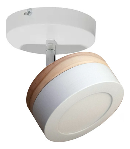 Aplique Pared Techo Led Movil Orientable Madera 6w Nordico