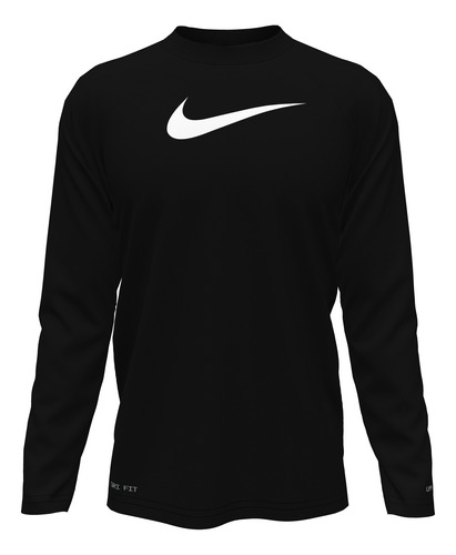 Polera De Natación Nike Long Sleeve Hydroguard Negro Hombre