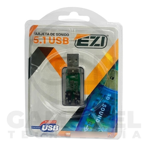 Tarjeta De Sonido Usb 5.1. Audífonos Y Micrófono 3.5mm Empaq